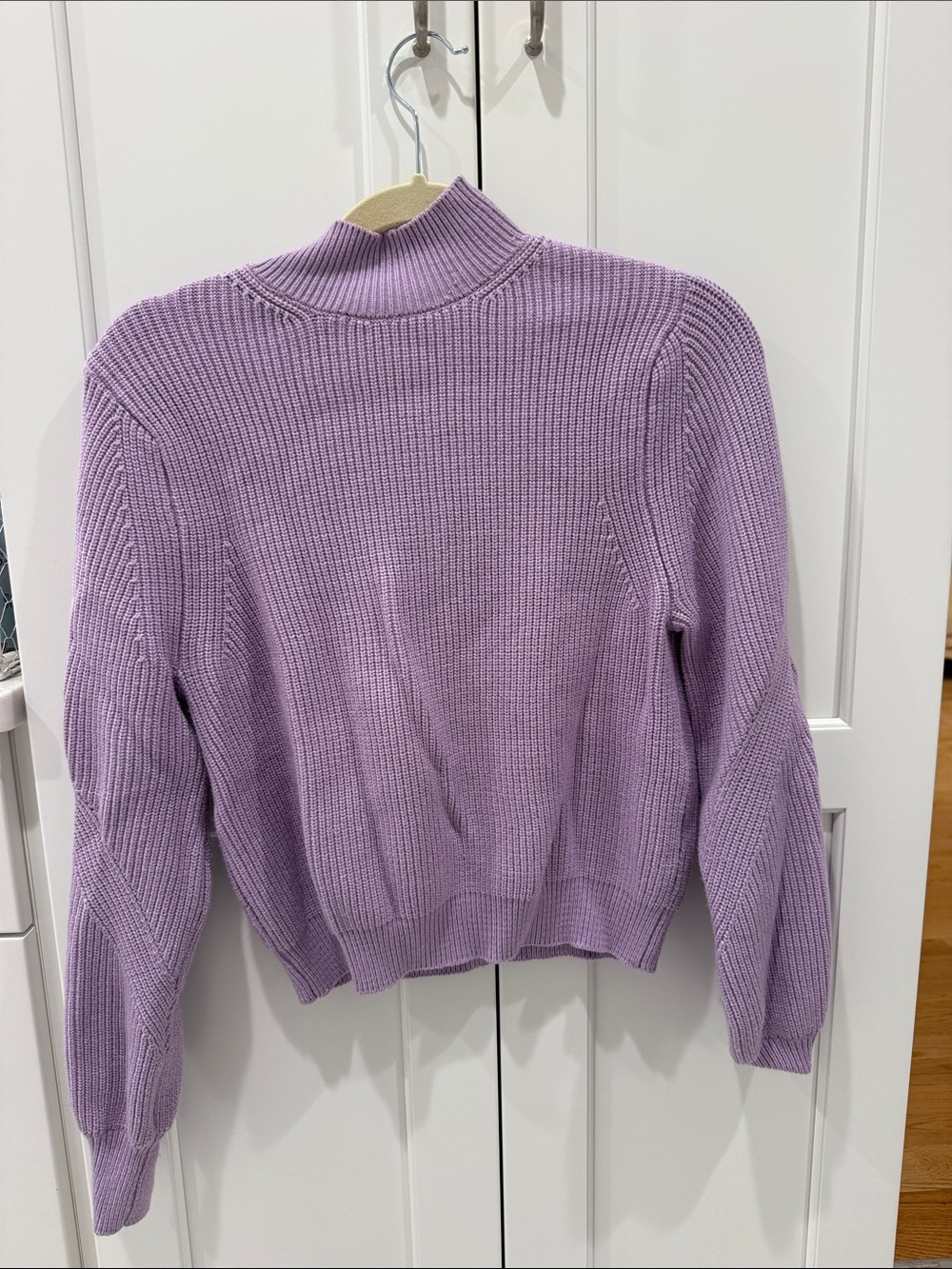 Zara Lavender Ribbed Turtleneck Sweater